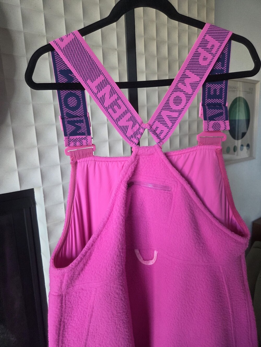 Free People FP Movement Hit The Slopes Salopette Overalls Fleece Magenta, Large - Picture 8 of 15